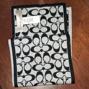 Coach Monogram Black and Gray Scarf